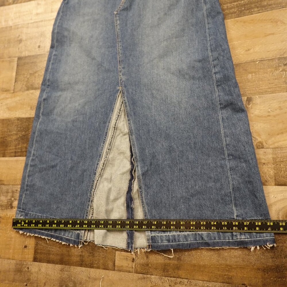 GAP Denim Maxi Skirt Women’s 32/14 Tall Medium Indigo Front Slit‎ Classic - Picture 8 of 14